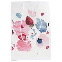 Bolsa de regalo de frutas en acuarela