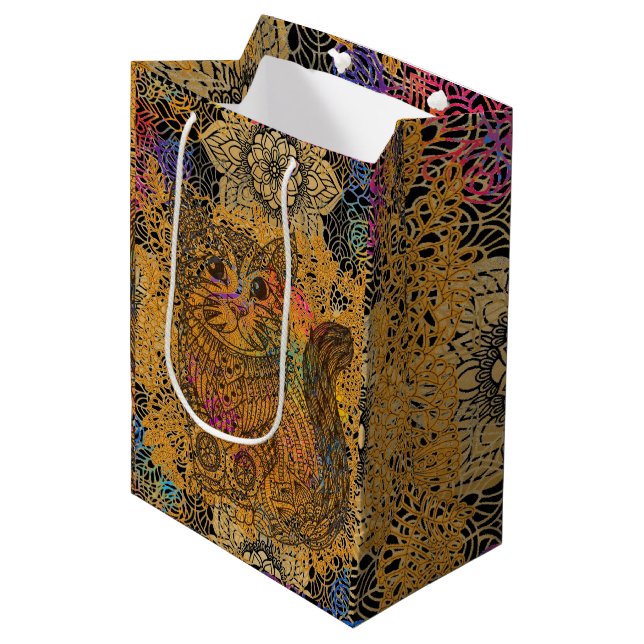 Mediana Bolsa de regalo de gato (Angulo Anverso)