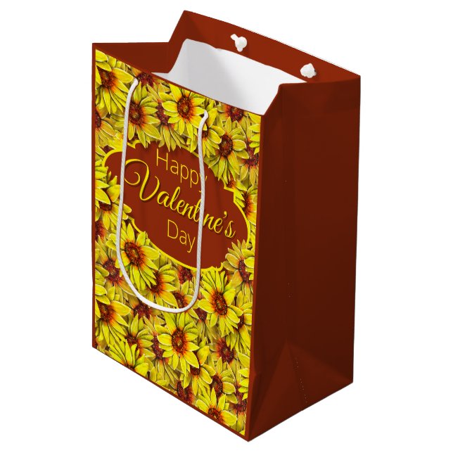 Mediana Bolsa de regalo de girasol (Angulo Anverso)