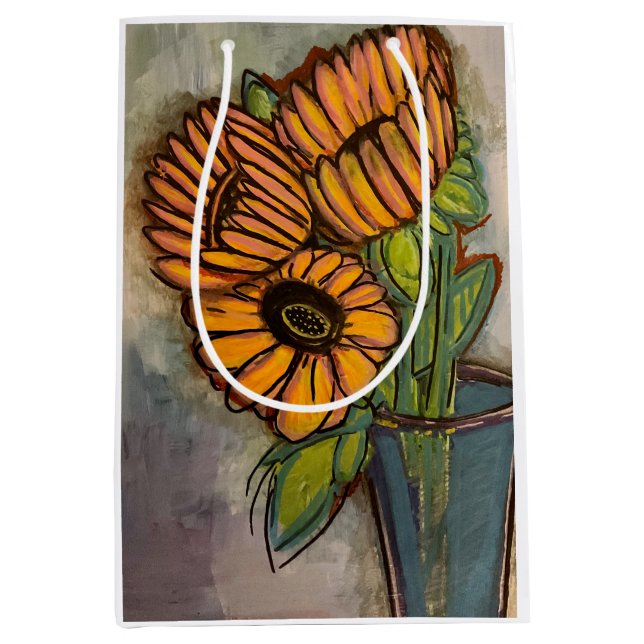 Mediana Bolsa de regalo de girasol (Anverso)