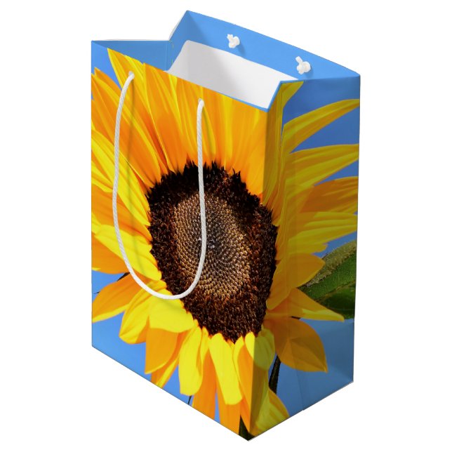 Mediana Bolsa de regalo de girasol amarillo (Angulo reverso)