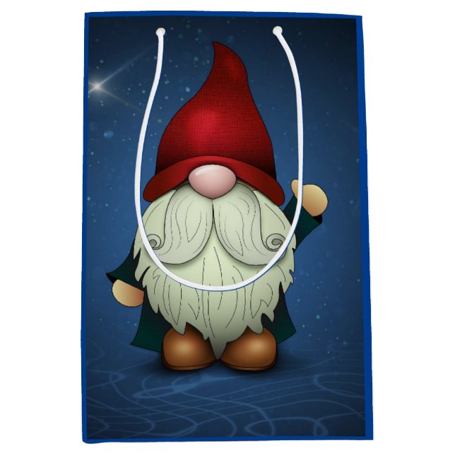 Mediana Bolsa de regalo de Gnome navidades (Anverso)