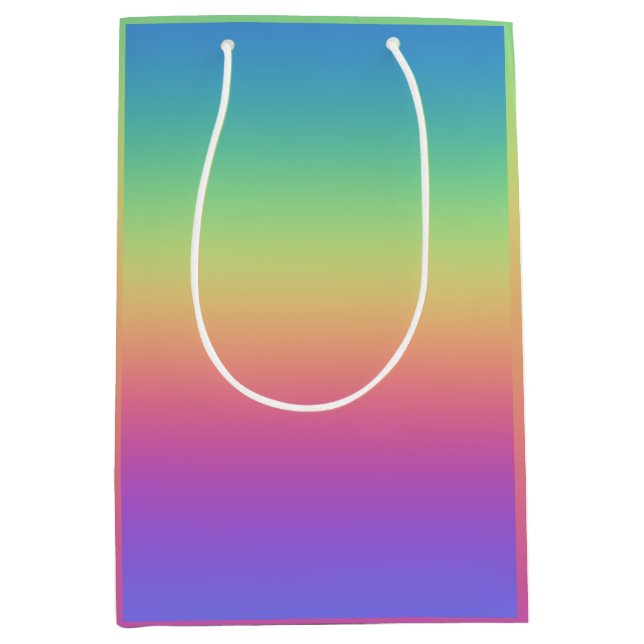 Mediana Bolsa de regalo de gradiente de arcoiris profundo (Anverso)