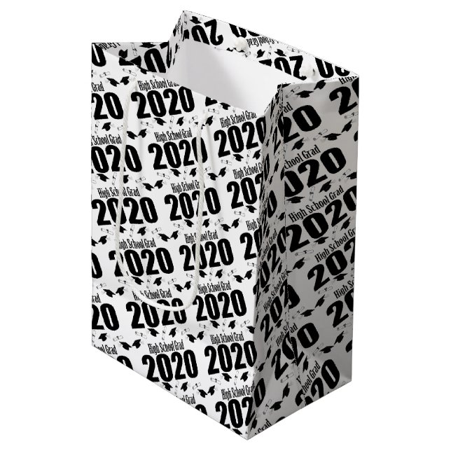 Mediana Bolsa de regalo de graduación de grado 2020 (negro (Angulo Anverso)