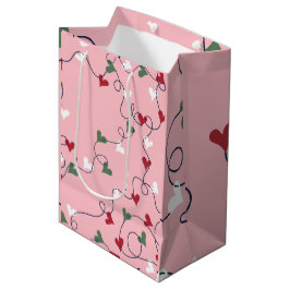 Mediana Bolsa de regalo de guirnalda de corazón caprichoso