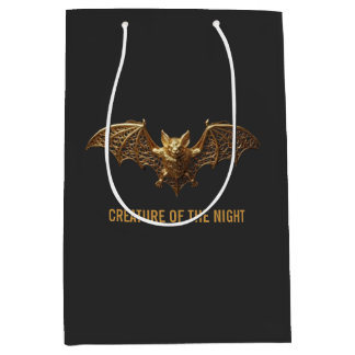 Mediana Bolsa de regalo de Halloween Murciélago Dorado Gót