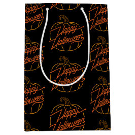 Mediana Bolsa de regalo de Halloween Neon