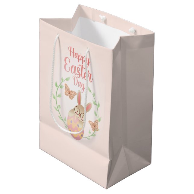 Mediana Bolsa de regalo de Happy Easter Medium (Angulo Anverso)