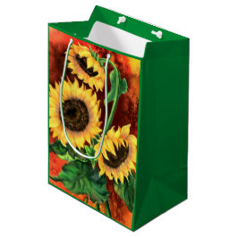 Mediana Bolsa de regalo de hermosos girasoles