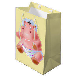 Mediana Bolsa de regalo de Hippo feliz