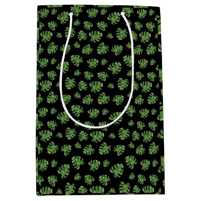 Mediana Bolsa de regalo de hoja de Monstera (Anverso)