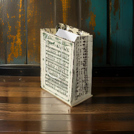Mediana Bolsa de regalo de hoja de música Jingle Bells