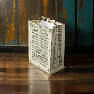 Mediana Bolsa de regalo de hoja de música Jingle Bells