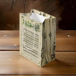 Mediana Bolsa de regalo de hoja de música nocturna silenci