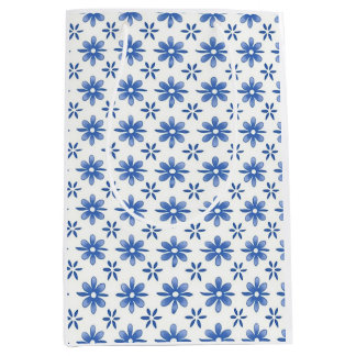 Mediana Bolsa de regalo de jardín floral Blue Daisy