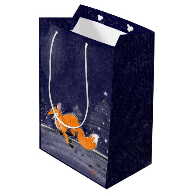 Mediana Bolsa de regalo de Jolly Running Fox (Angulo reverso)