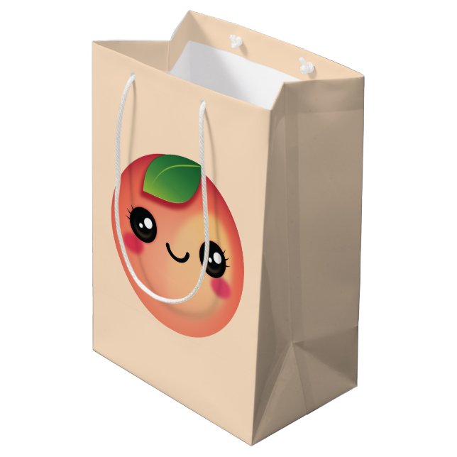 Mediana Bolsa de regalo de Kawaii Peach Medium (Angulo reverso)