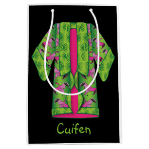 Mediana Bolsa de regalo de Kimono verde