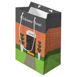 Mediana Bolsa de regalo de la casa con ladrillo de bienven