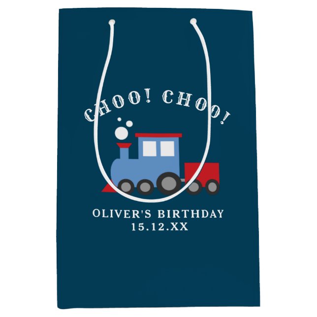 Mediana Bolsa de regalo de la fiesta de cumpleaños del tre (Anverso)