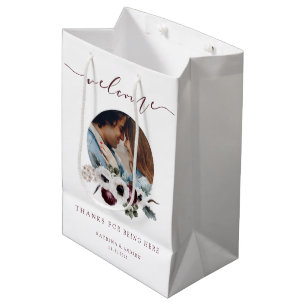 Mediana Bolsa de regalo de la foto de bienvenida del boda