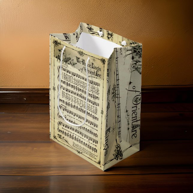 Mediana Bolsa de regalo de la primera hoja de música noel (Subido por el creador)