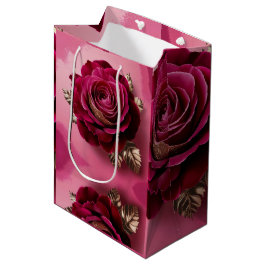 Mediana Bolsa de regalo de la rosa roja de lujo
