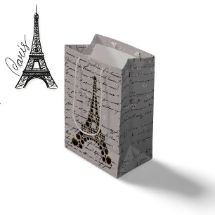Mediana Bolsa de regalo de la Torre Eiffel Onyx