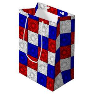 Mediana Bolsa de Regalo de las Esquinas con Pleado - Rojo,