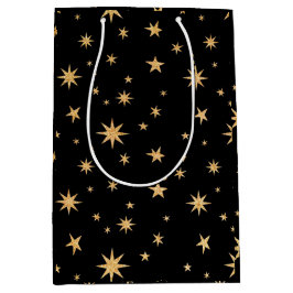 Mediana Bolsa de regalo de las estrellas del oro - fondo n