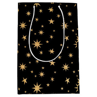 Mediana Bolsa de regalo de las estrellas del oro - fondo n