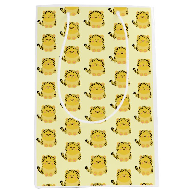 Mediana Bolsa de regalo de leopardo al estilo kawaii (Anverso)