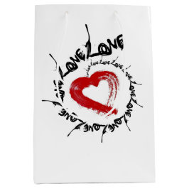 Mediana Bolsa de regalo de los corazones de amor