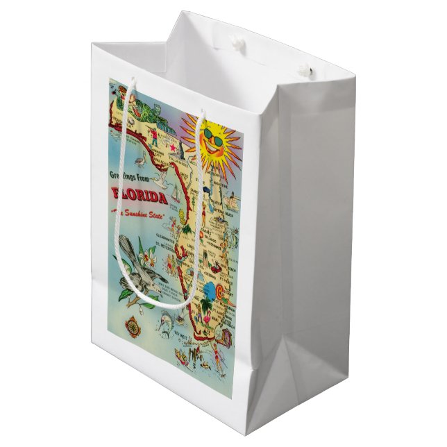 Mediana Bolsa de regalo de mapa de Florida (Angulo Anverso)