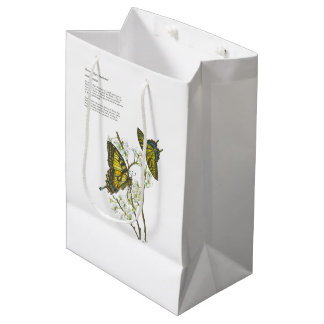 Mediana Bolsa de regalo de mariposa pintada a mano