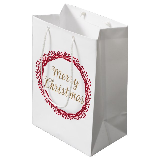 Mediana Bolsa de regalo de moras de navidad (Angulo Anverso)