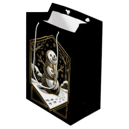 Mediana Bolsa de regalo de muñeco de nieve Art Deco