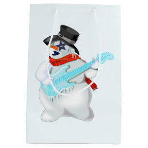 Mediana Bolsa de regalo de muñeco de nieve de Rock and Rol