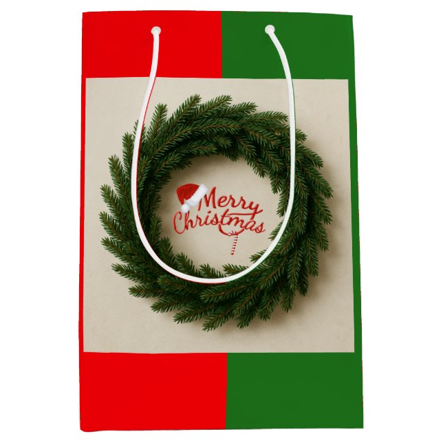 Mediana Bolsa de regalo de Navidad  (Anverso)