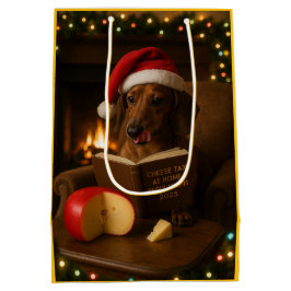 Mediana Bolsa de regalo de Navidad con Dachshund adorable