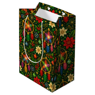 Mediana Bolsa De Regalo De Navidad Con Farol Estelar De To