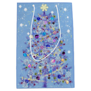 Mediana Bolsa de regalo de Navidad con hermoso árbol de Na