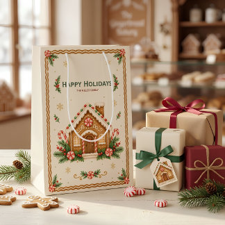 Mediana Bolsa de regalo de Navidad de casa de jengibre con