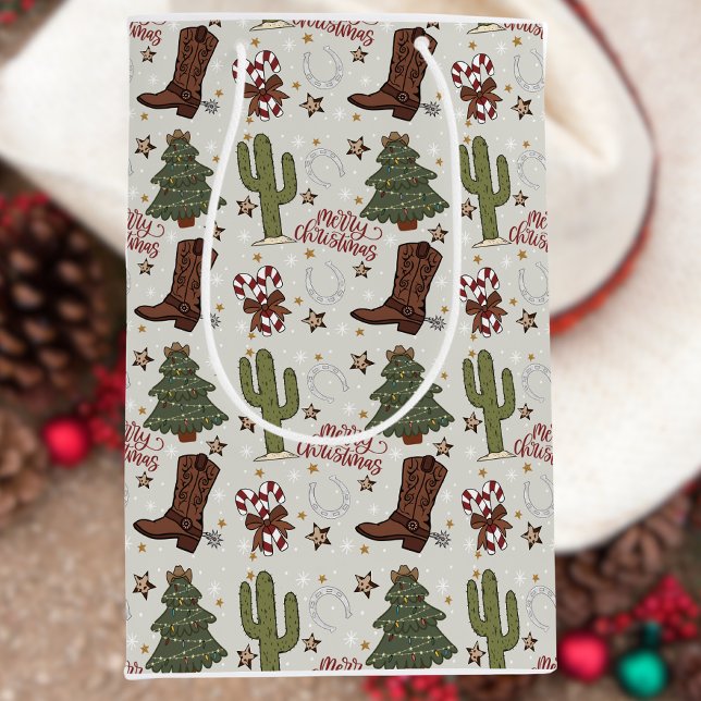 Mediana Bolsa de Regalo de Navidad de Cowboy Merry (Subido por el creador)