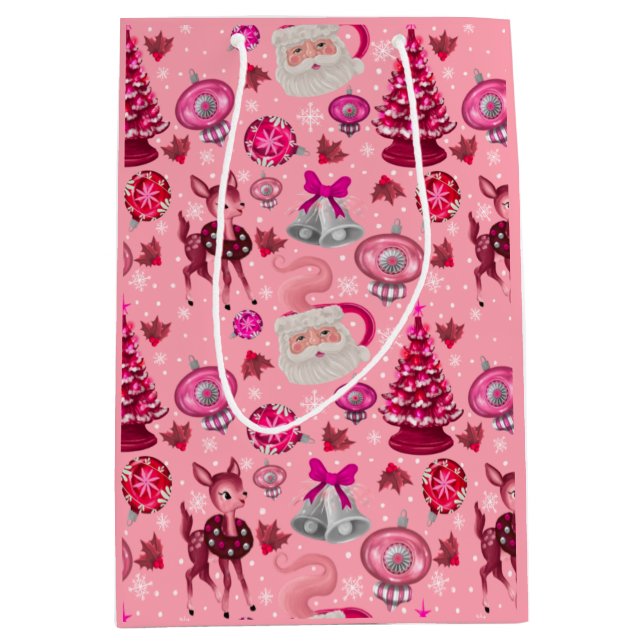 Mediana Bolsa de regalo de Navidad de época (Anverso)