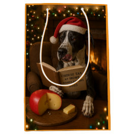 Mediana Bolsa de regalo de Navidad Great Dane Cheese Tax 