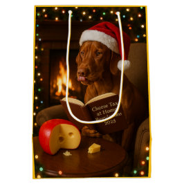Mediana Bolsa de regalo de Navidad para perro Vizsla con i