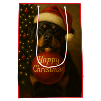 Mediana Bolsa de regalo de Navidad para Rottweiler