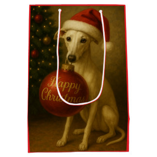 Mediana Bolsa de regalo de Navidad para Whippet