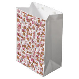 Mediana Bolsa de regalo de Navidad rosa – Envoltura única 